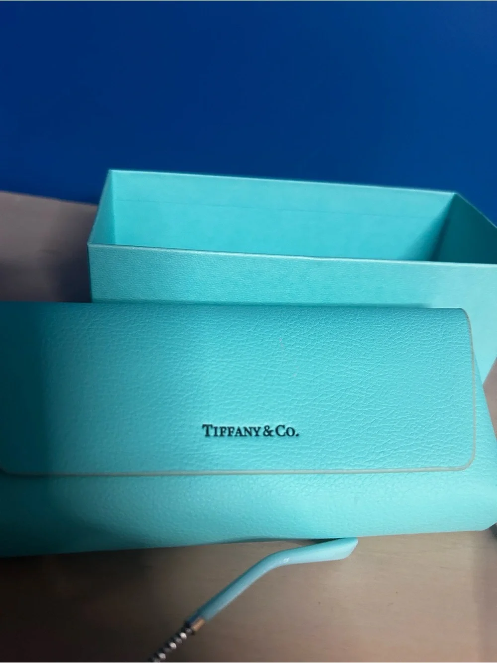 Tiffany Silver with Blue Gradient lenses Aviator Sunglasses - Smoke exposure